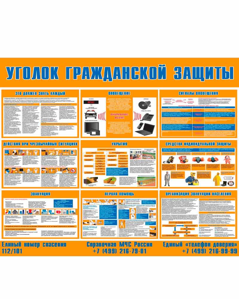 Стенд - Уголок гражданской защиты СТ298 (пластик, 1000x1000х3 мм) купить в  Москве | Стенд - Уголок гражданской защиты СТ298 (пластик, 1000x1000х3 мм)  - цена